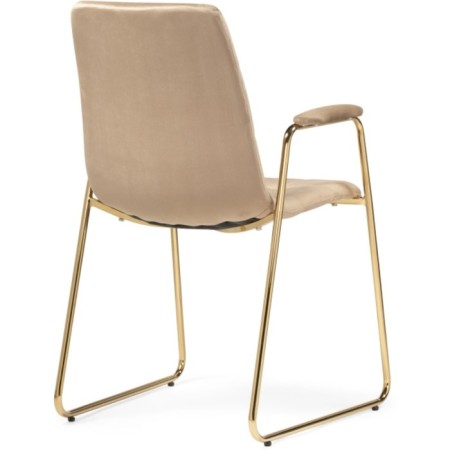 LANA Metal/velor, gold/beige 57x56x88 cm stool-3