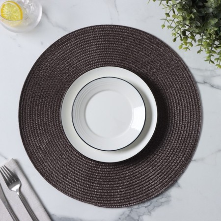 Serving napkin on the table "Loft", d = 38 cm, brown color-3