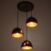 Lamp Bayerlux suspension "Dome" 3x40W E27 black and gold 36x36x22-122cm