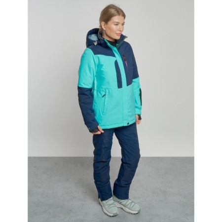 Ski costume female winter, size 46, turquoise color-5