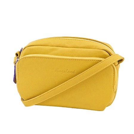 Female bag, artificial leather, yellow 20x7x14 cm