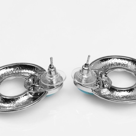 Earrings "turquoise world" sphere, blue color in silver-1