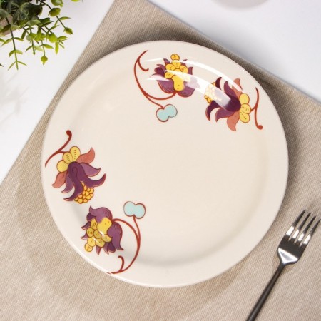 Dining plate "Miles", d = 26 cm, beige, ceramics-1