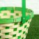 Wicker basket, bamboo, 21x21x10/24 cm, green