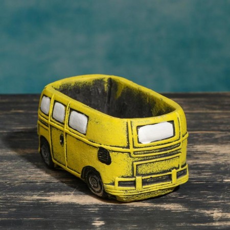 Pot "Bus" yellow, 13x7.5x6.4cm-3
