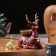 Kurilnitsa for incense powder and cones "deer", burgundy, 12.5x11.5 cm