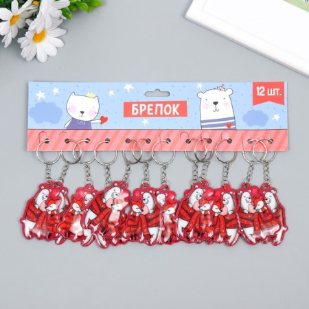 PVC keychain "Misha and Fox - warm hugs" Soft 6x4.2 cm-2