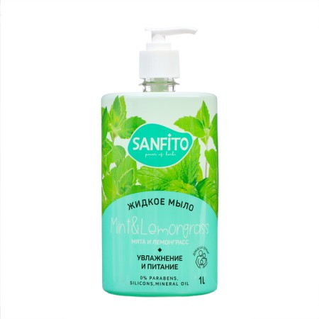 Sanfito liquid soap and mint moisturization and nutrition, 1 liter