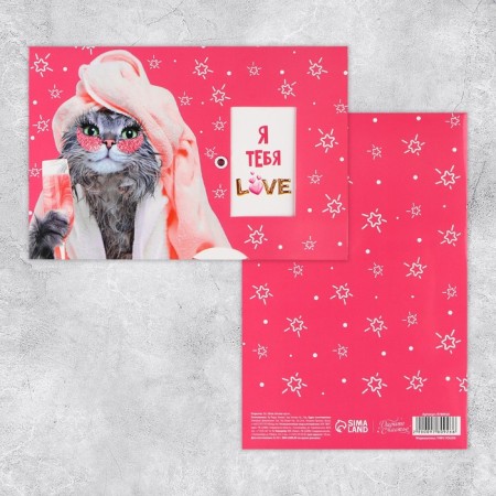 Interactive postcard "Happy Birthday", cat, 12 × 18 cm-1