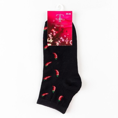 Women's socks "peppers", black color, size 23-25-3
