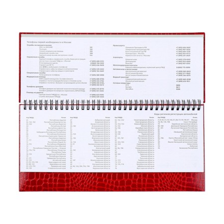 Planning dated 2025, Attomex. Arkona, 64 sheets, a solid cover of boumvinyl with foam rubber, block 70 g/m2, red, 294 x 142mm-8