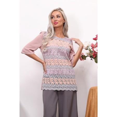 Female blouse, size 42, pink color-3
