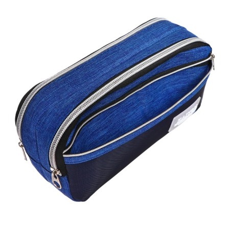 School Penal on the zipper Calligrata, 3 departments, blue-4