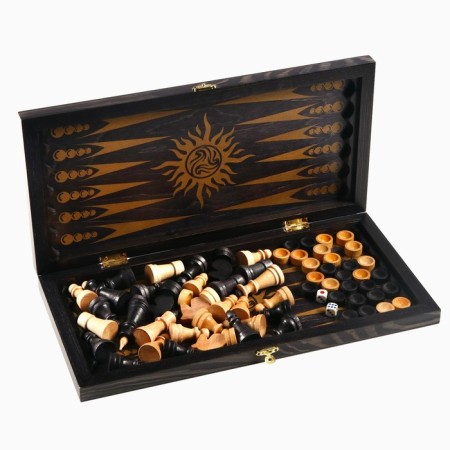 Board game 3 in 1 "Classic": backgammon, chess, checkers, board 40 x 40 cm-3