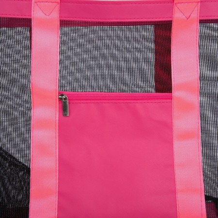 Bag - Shoper beach, 33x32x1 cm, with a grid, pink color-4