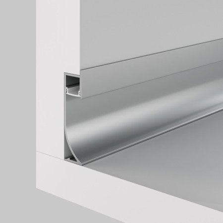 Aluminum profile plinth with backlight LED Strip Alm-5314-S-2M, 200x5.3x1.38 cm, silver color-3