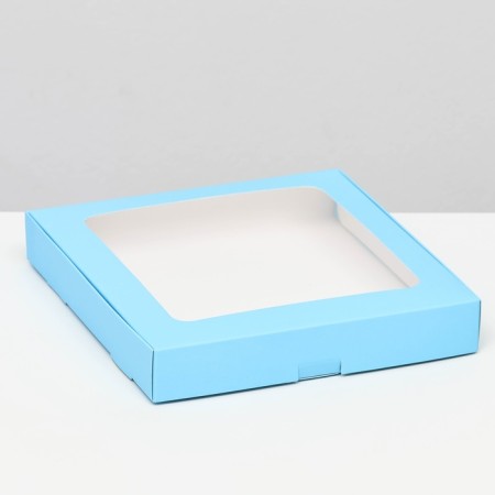 Self -charged box, with a blue window, 19 x 19 x 3 cm-1