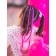 Hair pigtails on elastic band, blue, winx