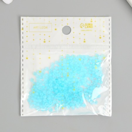 Glass glass 8/0 "matte translucent. Blue water" 10 g-3