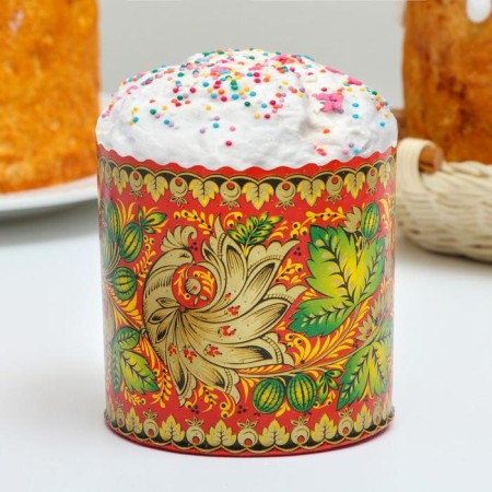 Paper form for the cake "Khokhloma" 90 x 90 mm, mix (packing 2000 pcs)