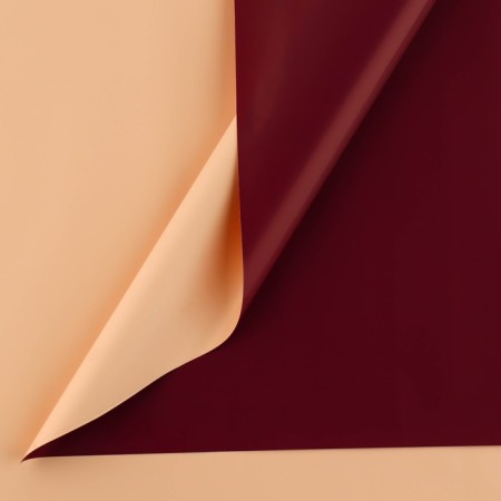 Flower Flower Flower packaging border-sided “Bordeaux + pearl pink”, 50 μm, 0.5 x 9 m