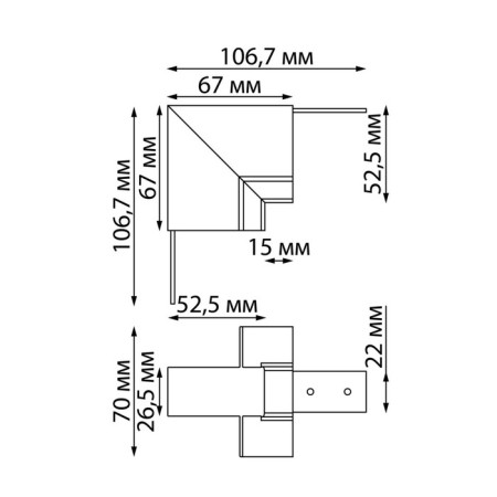 Connector G NOVOTECH. Flum, 52.5x106.7x106.7 mm, black color-1