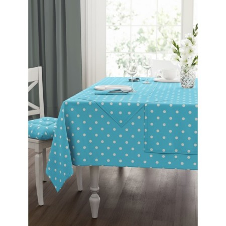 Kit kitchen Blue Polka Dot: tablecloth 140x150 cm, serving napkin 40x40 cm. - 4 pcs, GO color