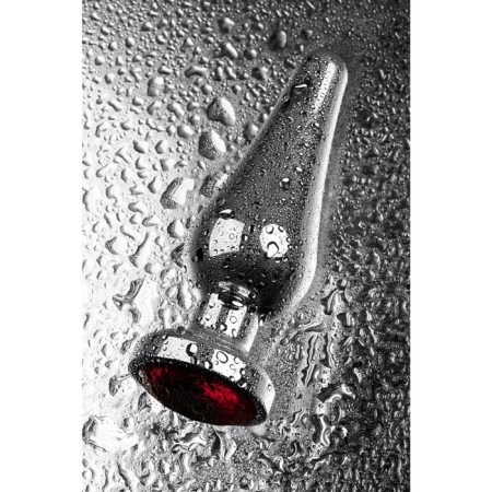 Anal plug Metal by Toyfa, silver, ruby, 12 cm, d = 4 cm-6