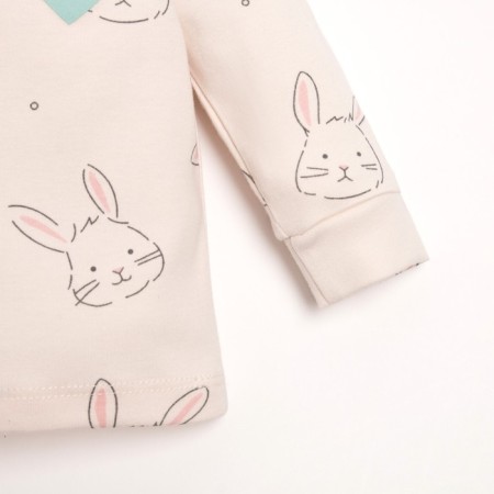 Set: jumper and pants crumb I am a "bunny", height 80-86 cm, beige/olive color-3