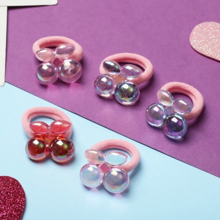 Hair elastic band "Baby" (set 10 pcs) Glossy berries, mix-1