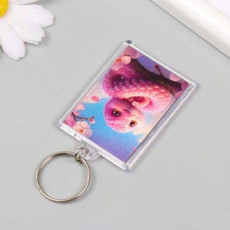 Acryl key a "pink snake" 3.5x5 cm-3