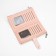 Women's wallet on the button, pink color