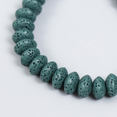 Beads for aromatherapy with the hole "Disc. Blue-green" 0.6x1x1 cm set 33 pcs +-3-1