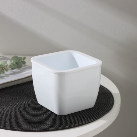 Kashpo with the insert "gloss", 1.2 l (0.8 l), white color-1