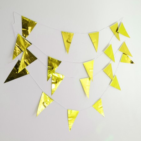 Garland "flags", 20 flags, 10 meters, gold color-1