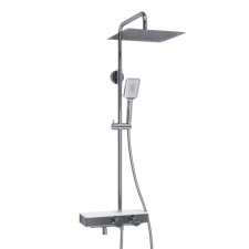 The shower system wasserkraft a113.118.126.ch thermo, tropical shower, thermostat, chrome