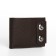 Male purse on magnets, department for bills, cards, coins, brown color