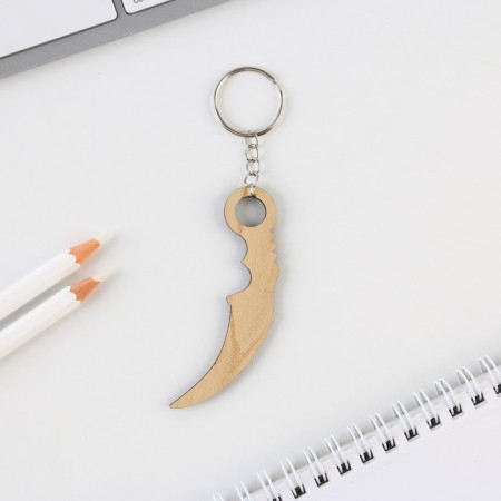 Key keychain "Cerambit", fire, 2.5 x 7 cm-3