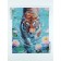 Diamond mosaic with full filling on the canvas "Tiger in the water", 40 x 50 cm