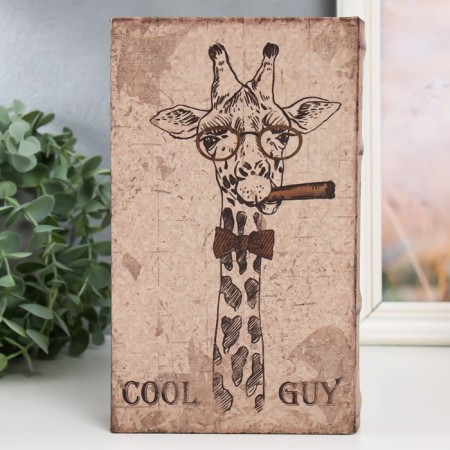 Safe Brush Tree leatherette "Giraffe with glasses and with a cigar" 21x13x5 cm-5