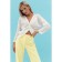 Women's trousers with an ELISEEVA Olesya section, size 44, yellow color