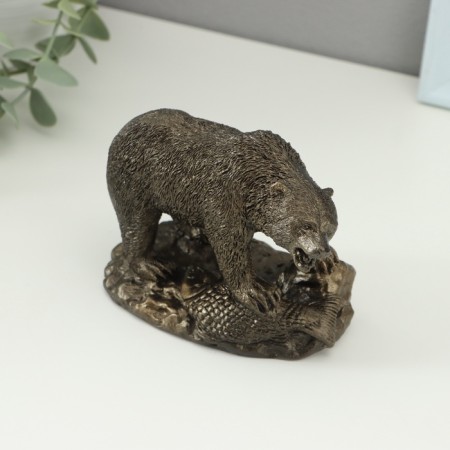 Figure "Bear Master Taiga" 10x13cm bronze-4