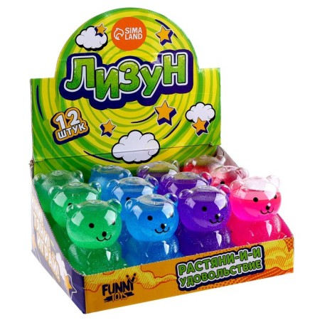 Лизун "Мишка", цвета МИКС-3