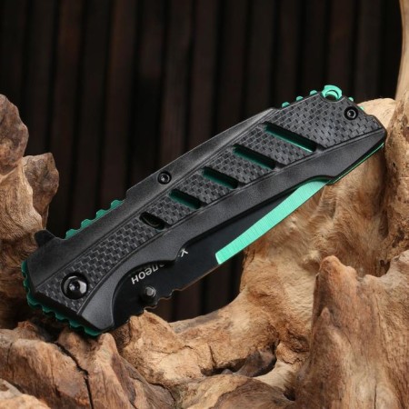 Folding "chameleon" steel - 420, handle - plastic, green, 21 cm-1