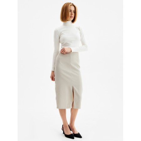 Skirt with a female section, minku, gray-beige color, size 48-4