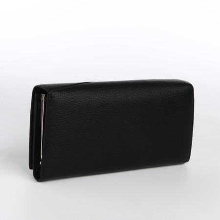 Women's wallet on a magnet, black color-1