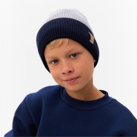 Children's hat minku rr 50-52, gray/blue color