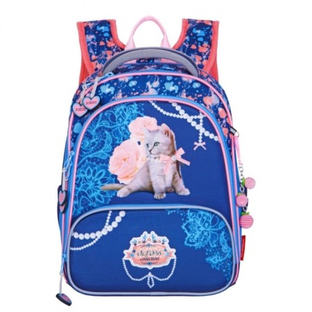 Frame backpack 36 x 28 x 11 cm, Across 198, filling: bag, blue/pink ACR22-198-4-1