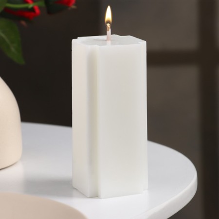 Candle-cylinder "Cross", 4.5x10.5 cm, white, 6 hours