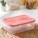 A set of food rectangular fodder containers, 3 pcs: 150 ml, 500 ml, 1.2 l, coral color